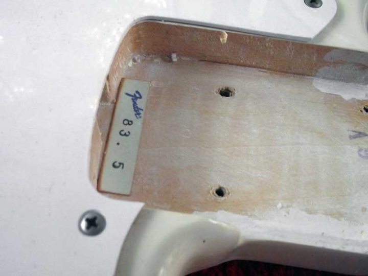 Squier JV Precision Bass neck shim